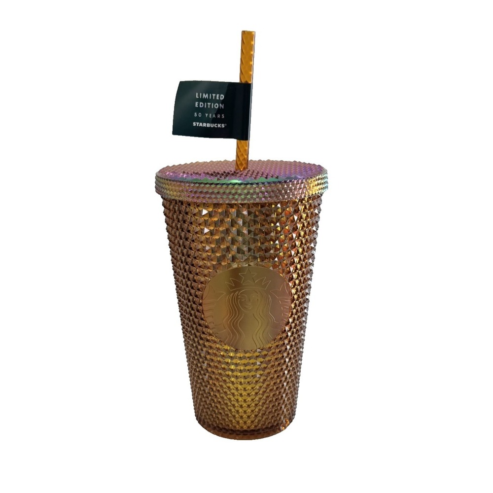 Starbucks Copper Gold Studded 16 oz Tumbler 50th Anniversary Limited Edition New